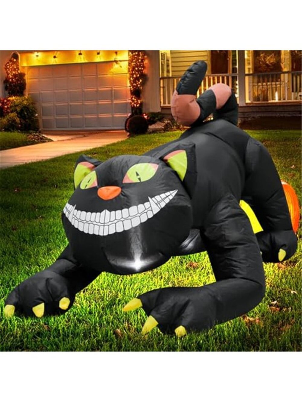 4FT Black Cat Halloween Inflatable Decoration Halloween with LED Lights